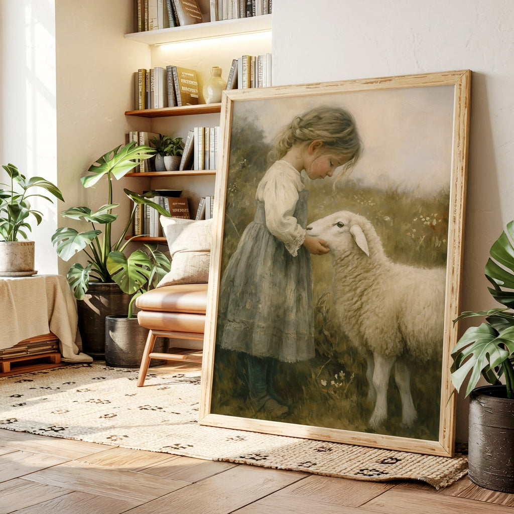 Little Shepherdess and Her Lamb - Quarter Circle AK Boutique