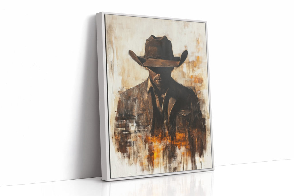 Lone Cowboy in Shadow and Flame - Quarter Circle AK Boutique