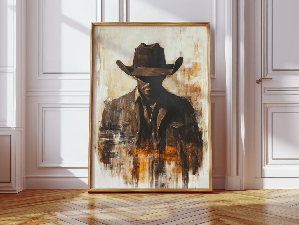 Lone Cowboy in Shadow and Flame - Quarter Circle AK Boutique