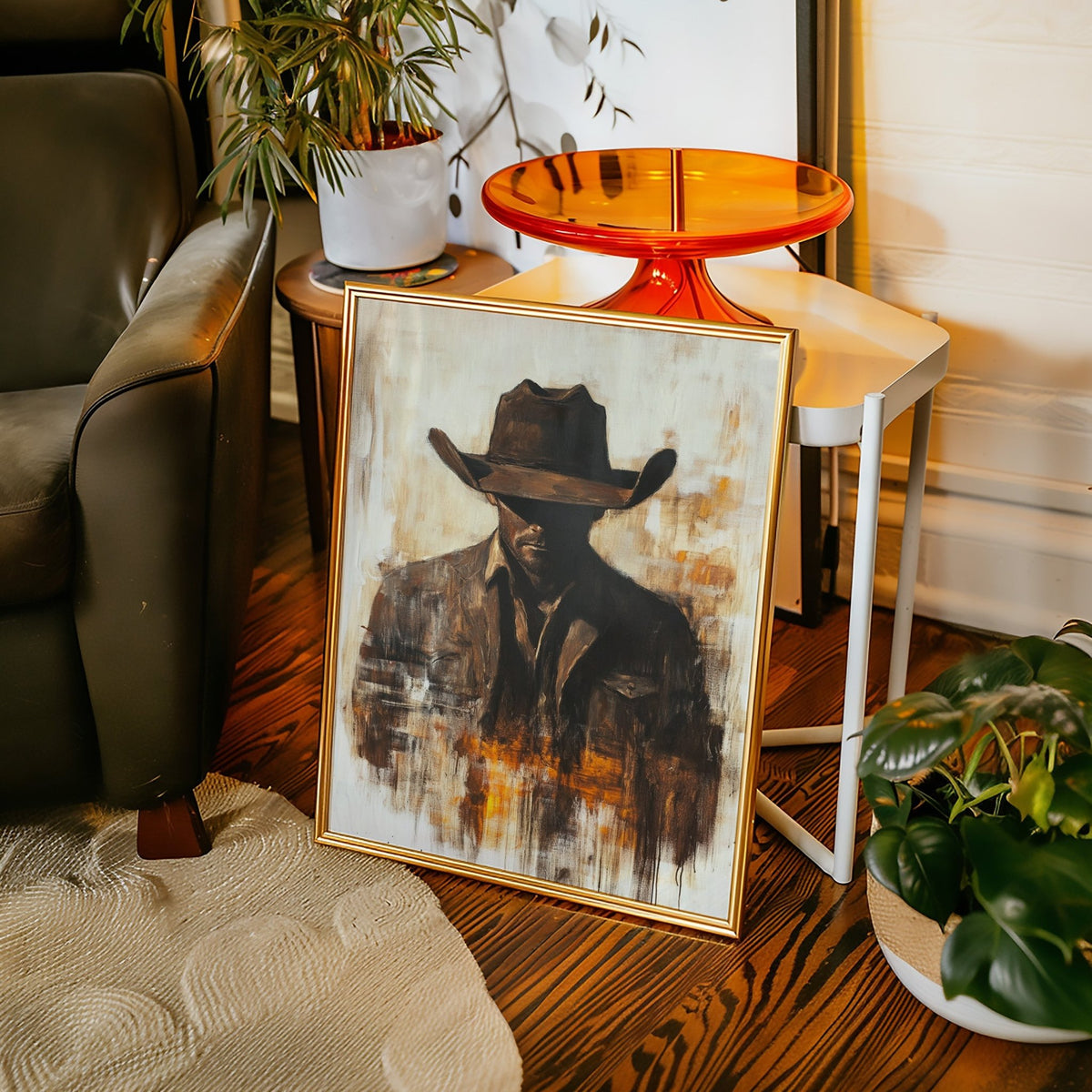 Lone Cowboy in Shadow and Flame - Quarter Circle AK Boutique