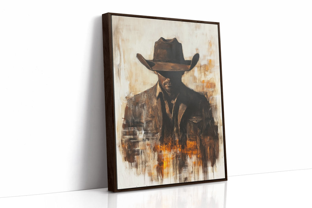 Lone Cowboy in Shadow and Flame - Quarter Circle AK Boutique