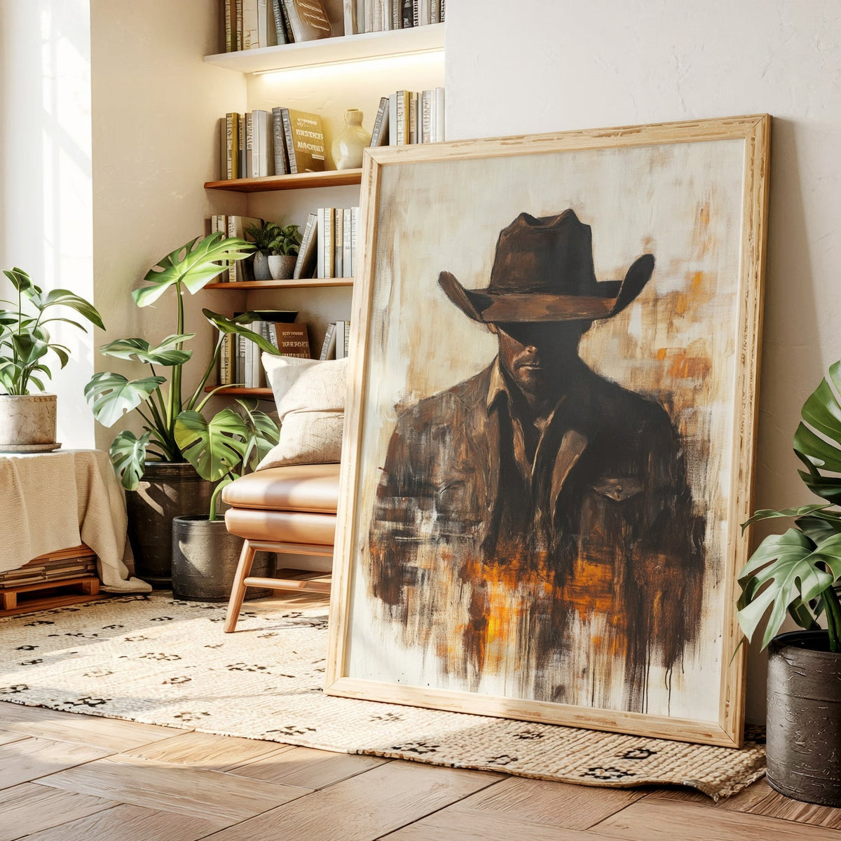 Lone Cowboy in Shadow and Flame - Quarter Circle AK Boutique