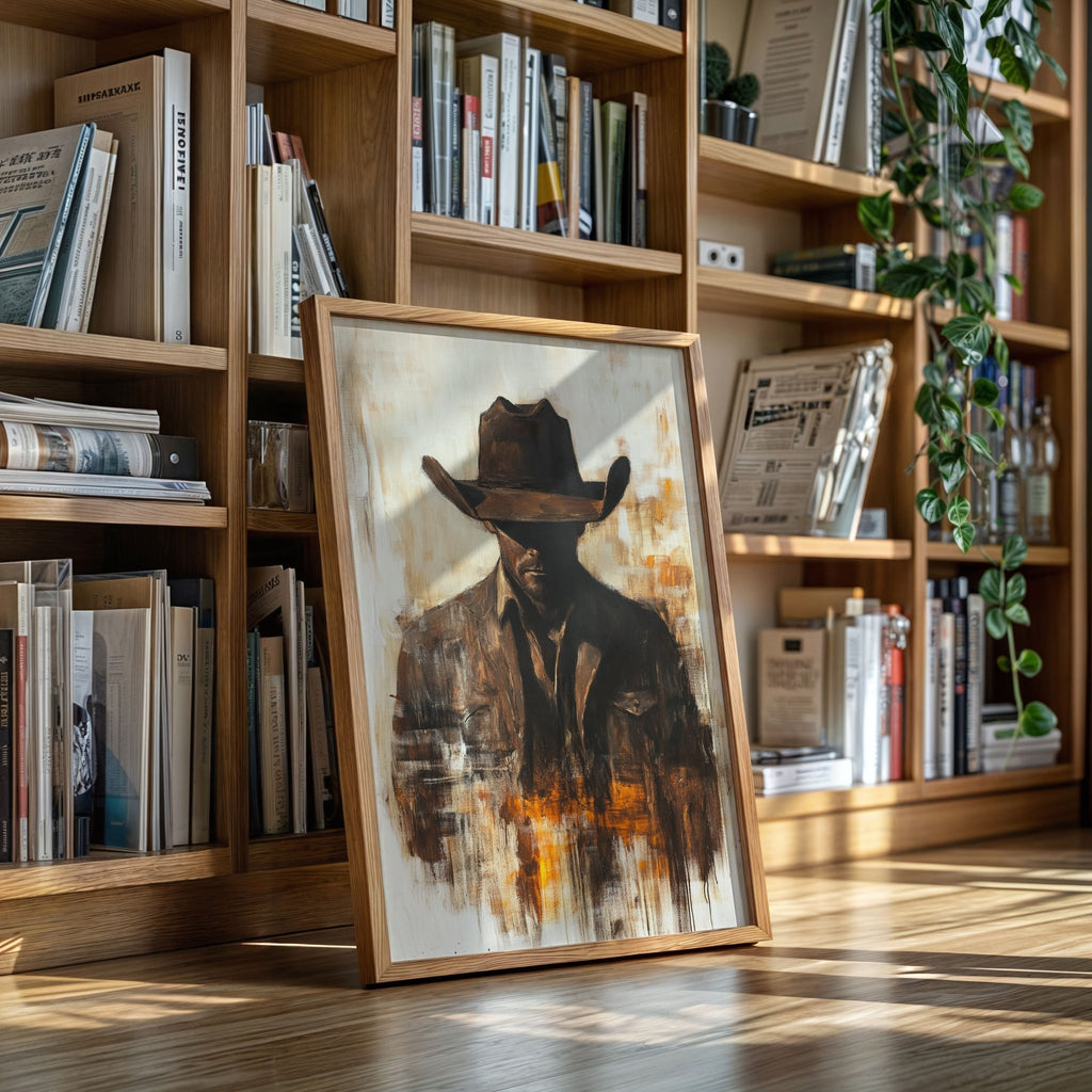 Lone Cowboy in Shadow and Flame - Quarter Circle AK Boutique