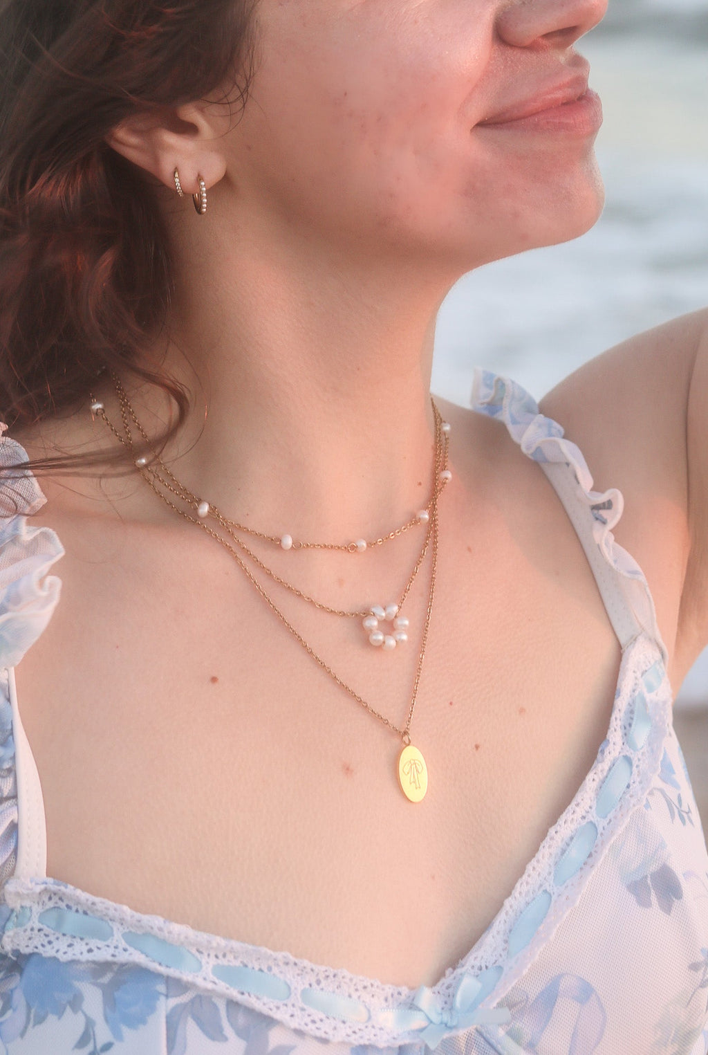 Lucy Necklace in Freshwater Pearl - Quarter Circle AK Boutique
