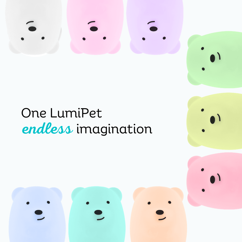 LumiPets® Bella the Bear- Children's Touch Night Light Junior - Quarter Circle AK Boutique