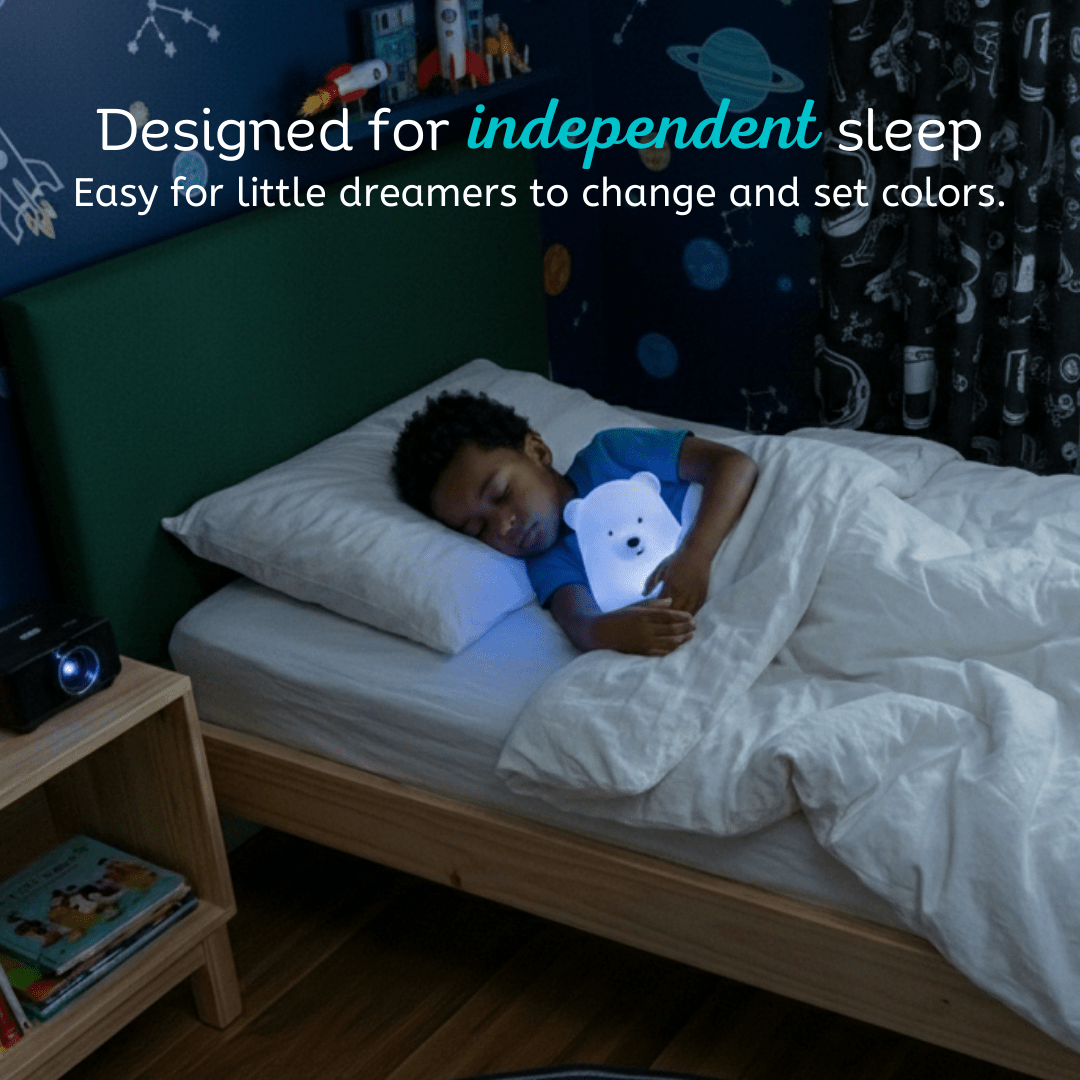 LumiPets® Bella the Bear- Children's Touch Night Light Junior - Quarter Circle AK Boutique
