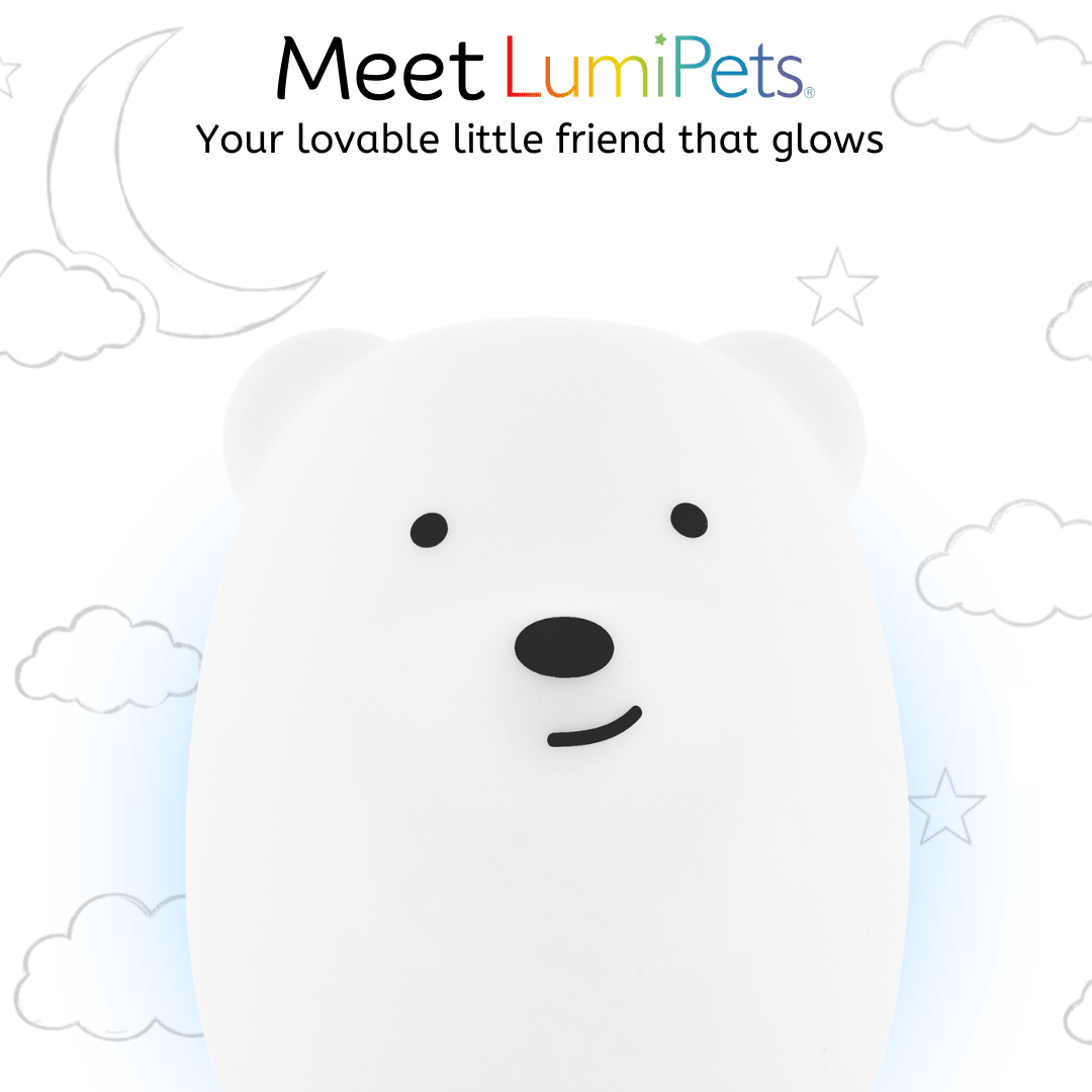 LumiPets® Bella the Bear- Children's Touch Night Light Junior - Quarter Circle AK Boutique