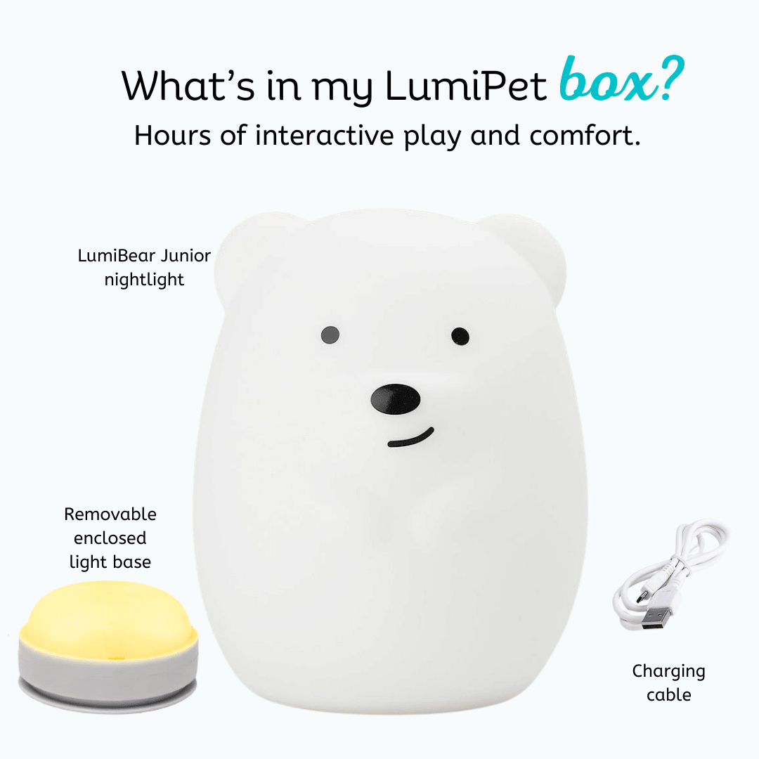LumiPets® Bella the Bear- Children's Touch Night Light Junior - Quarter Circle AK Boutique
