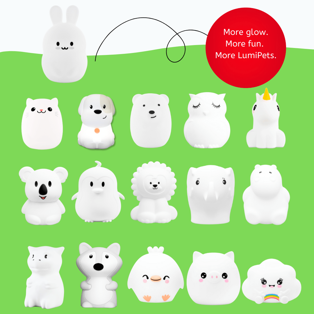 LumiPets® Bunny Night Light for Kids - Silicone Rabbit Nursery Lamp - Quarter Circle AK Boutique