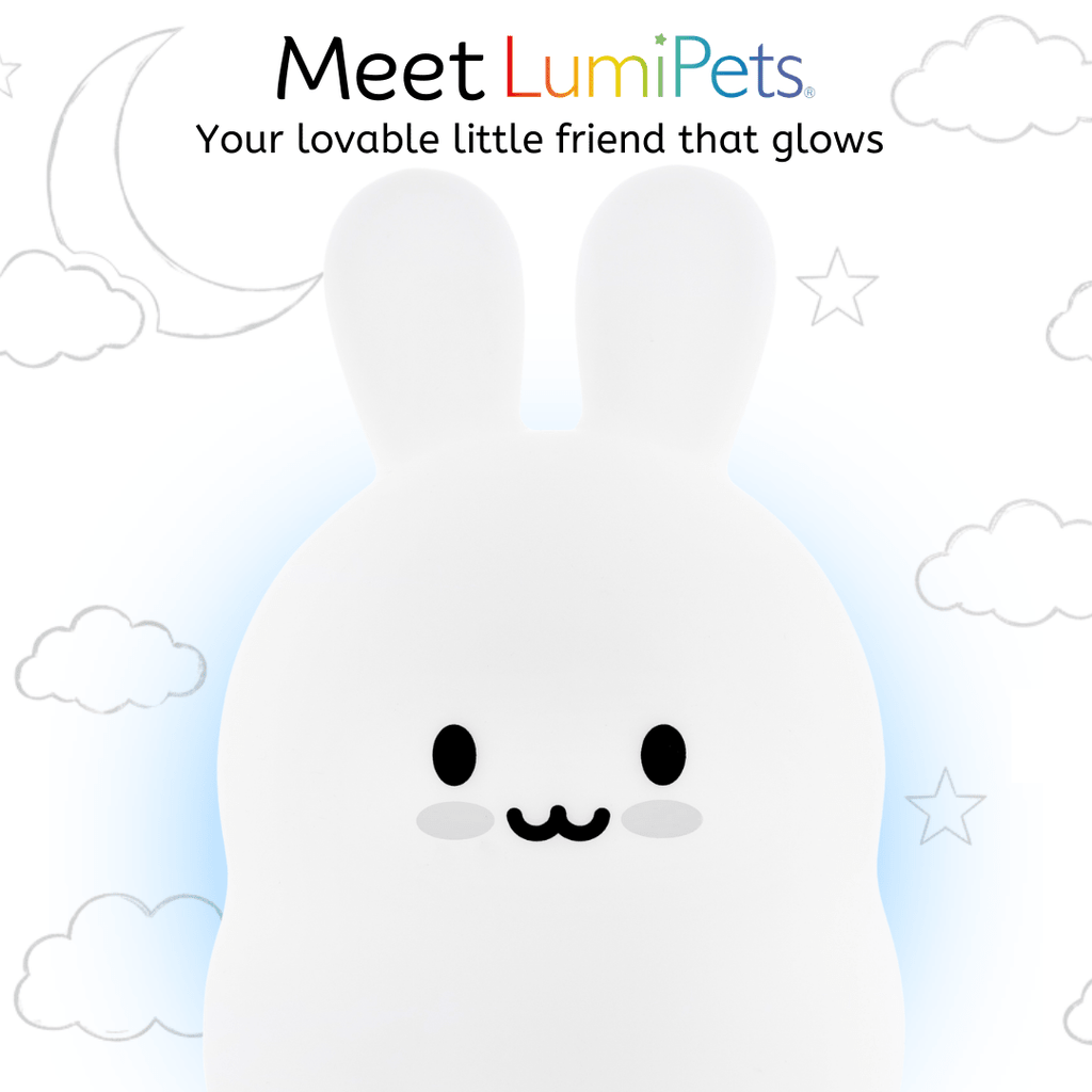 LumiPets® Bunny Night Light for Kids - Silicone Rabbit Nursery Lamp - Quarter Circle AK Boutique