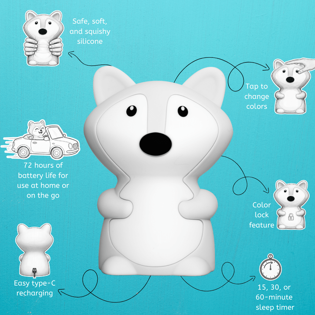 LumiPets® Fiona the Fox Night Light - Quarter Circle AK Boutique