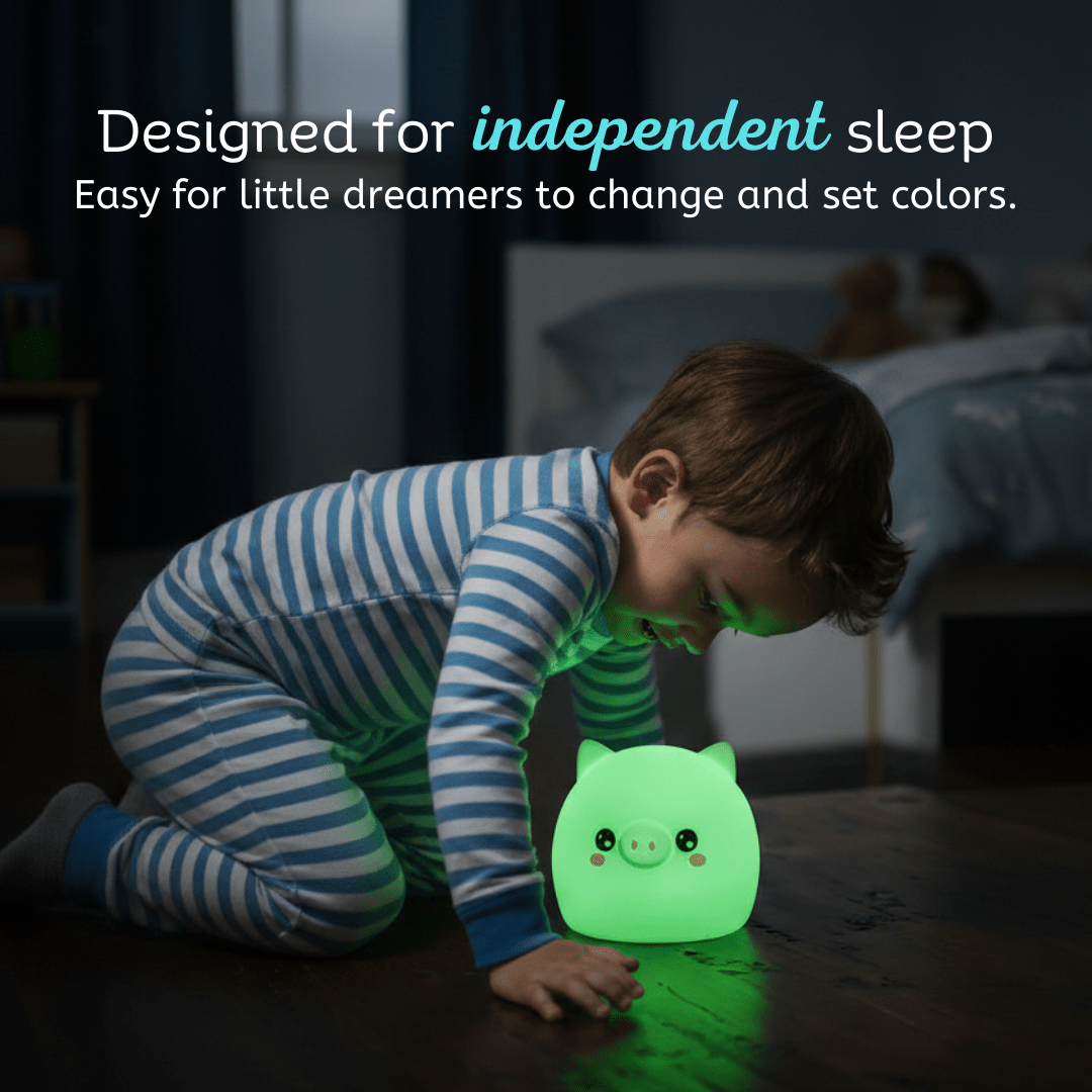 LumiPets® Percy the Pig- Children's Touch Night Light - Quarter Circle AK Boutique