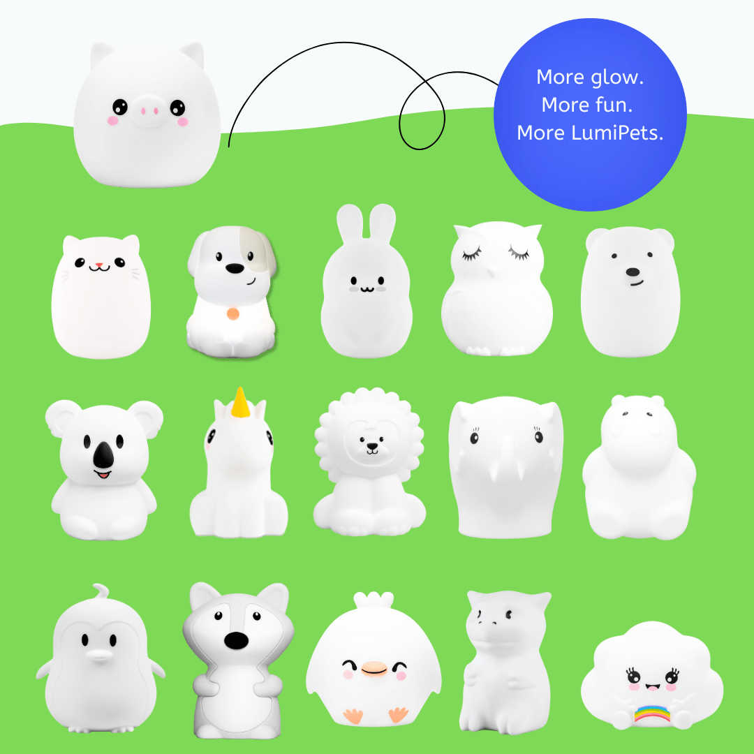 LumiPets® Percy the Pig- Children's Touch Night Light - Quarter Circle AK Boutique
