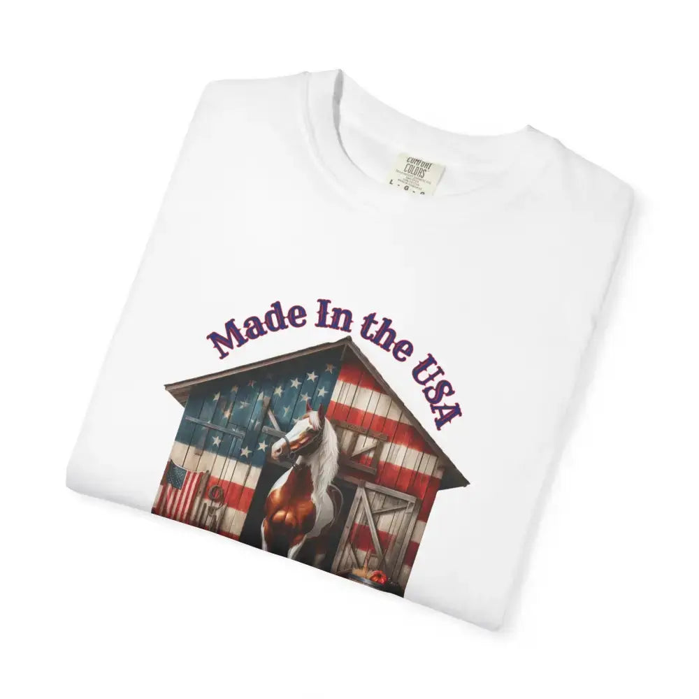 Horse Graphic T-Shirt, USA Patriotic Tee for Horse Lovers