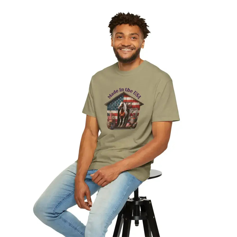 Horse Graphic T-Shirt, USA Patriotic Tee for Horse Lovers