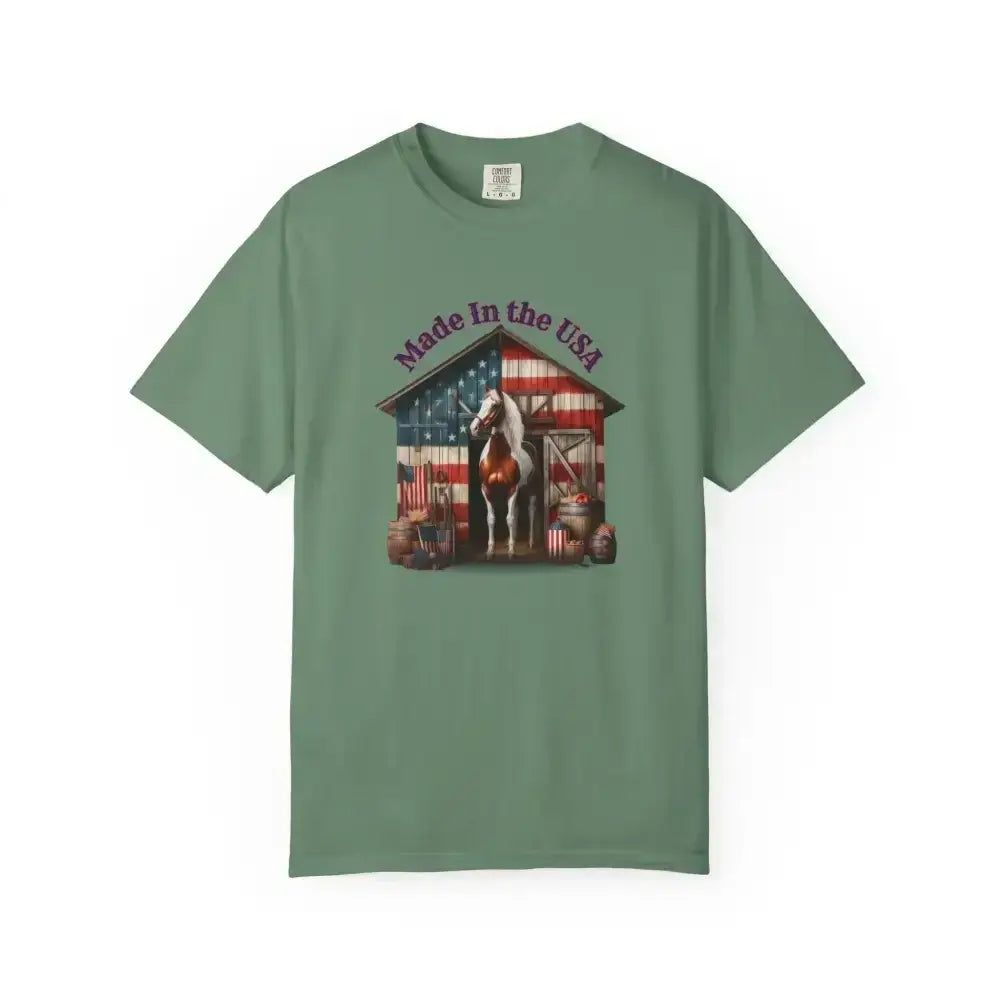Horse Graphic T-Shirt, USA Patriotic Tee for Horse Lovers
