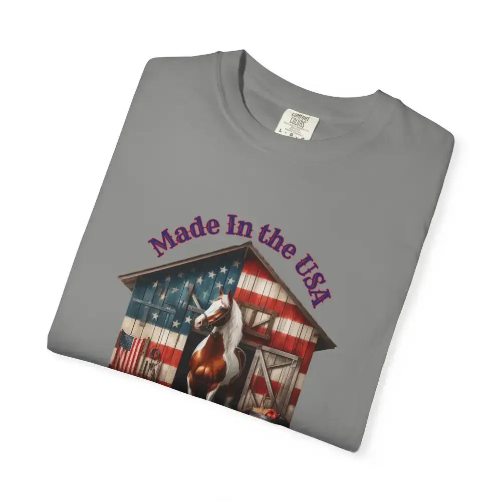 Horse Graphic T-Shirt, USA Patriotic Tee for Horse Lovers