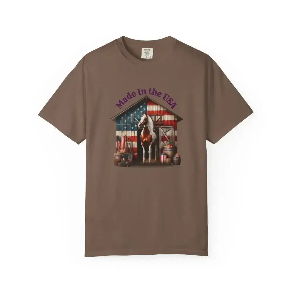 Horse Graphic T-Shirt, USA Patriotic Tee for Horse Lovers