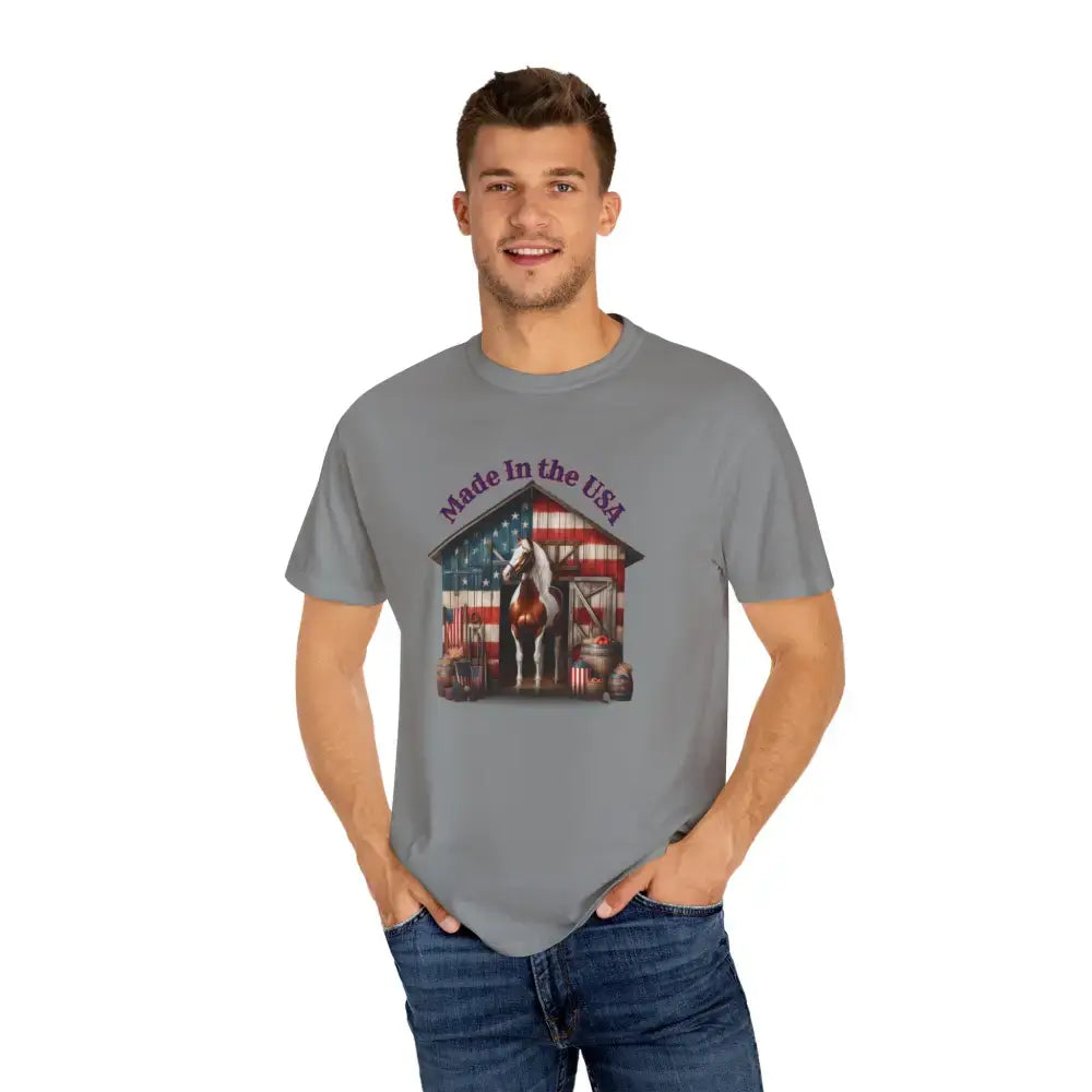 Horse Graphic T-Shirt, USA Patriotic Tee for Horse Lovers