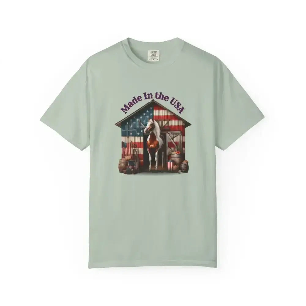 Horse Graphic T-Shirt, USA Patriotic Tee for Horse Lovers