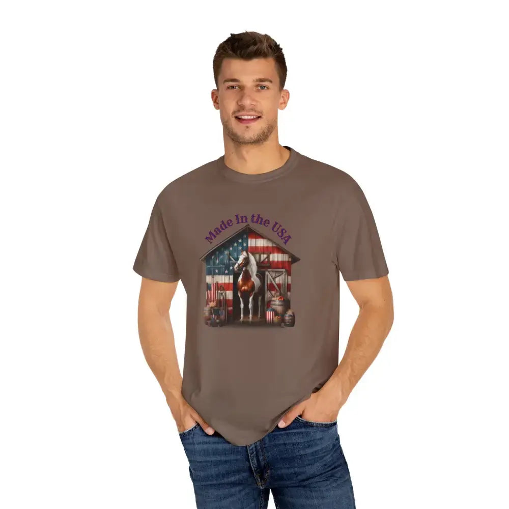 Horse Graphic T-Shirt, USA Patriotic Tee for Horse Lovers