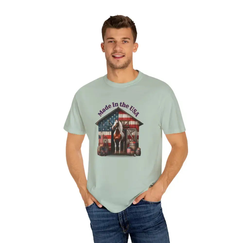 Horse Graphic T-Shirt, USA Patriotic Tee for Horse Lovers