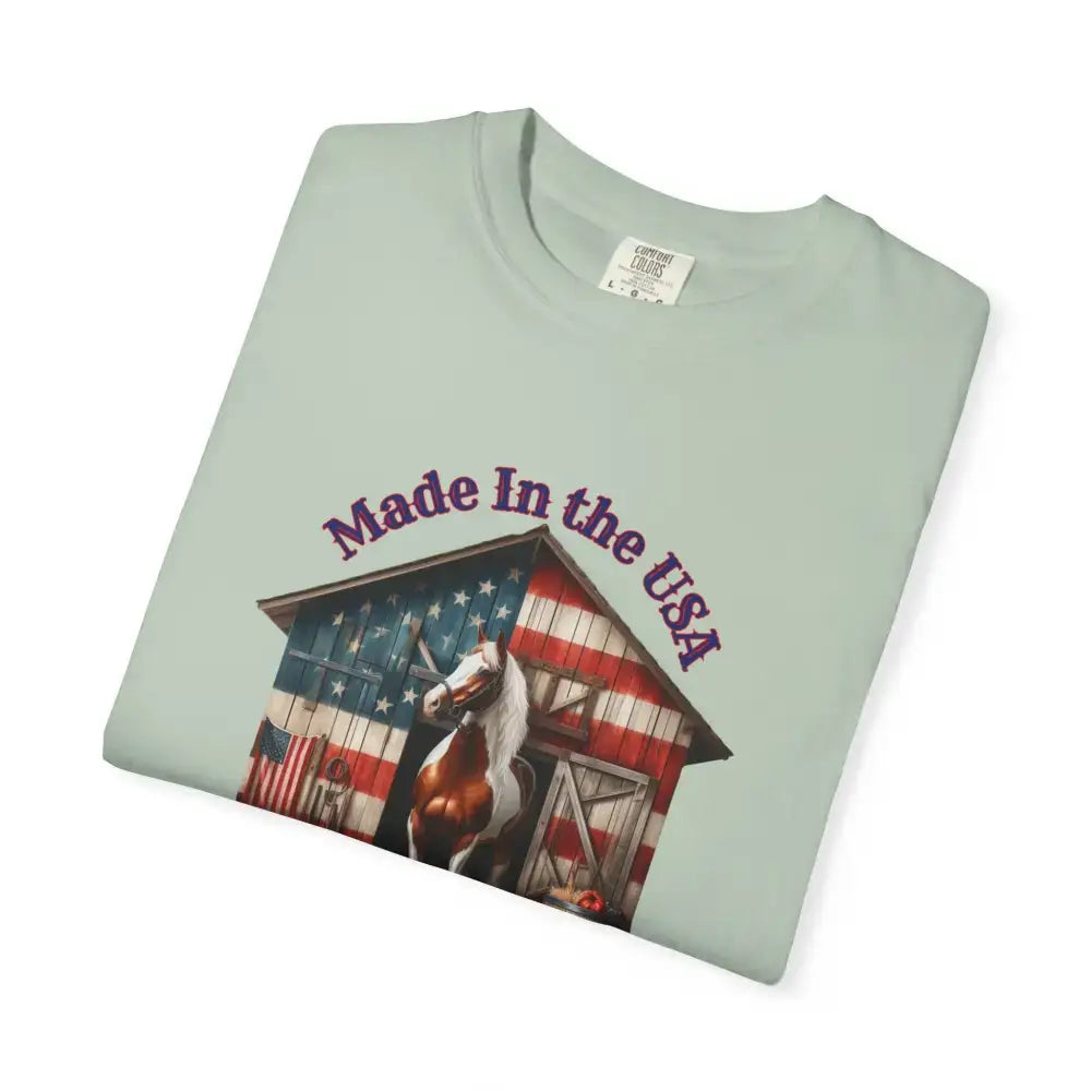 Horse Graphic T-Shirt, USA Patriotic Tee for Horse Lovers