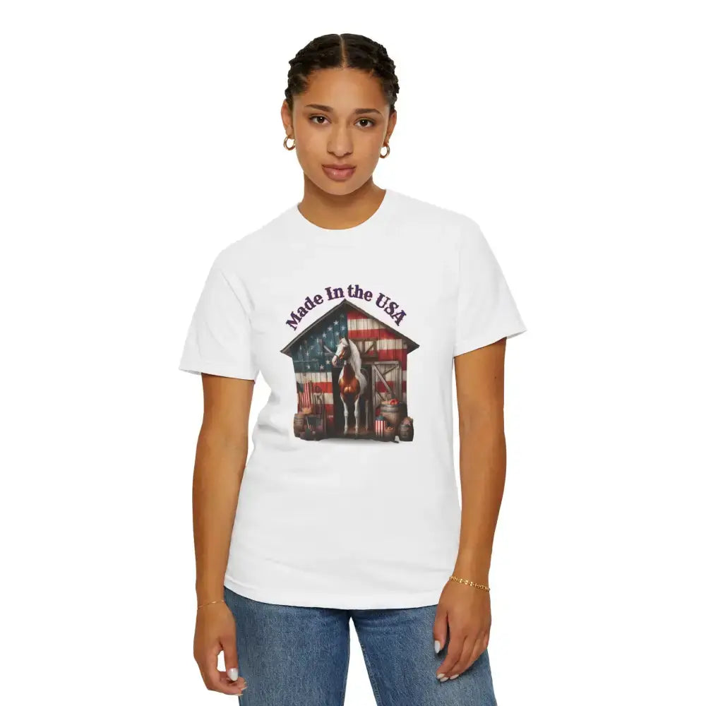 Horse Graphic T-Shirt, USA Patriotic Tee for Horse Lovers