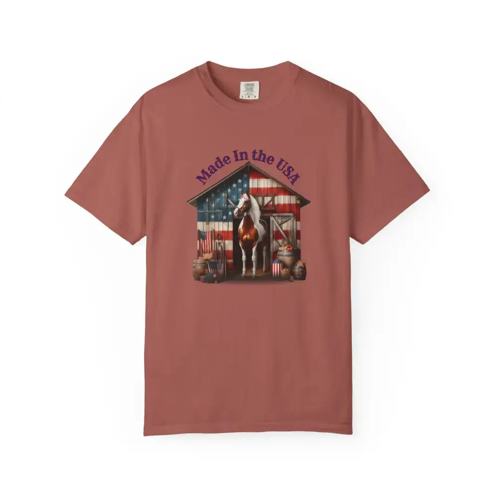 Horse Graphic T-Shirt, USA Patriotic Tee for Horse Lovers