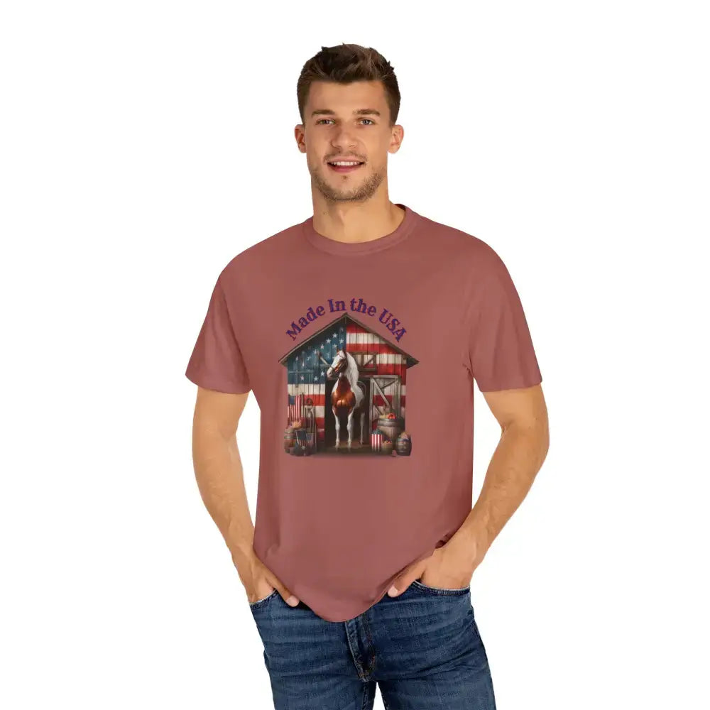 Horse Graphic T-Shirt, USA Patriotic Tee for Horse Lovers