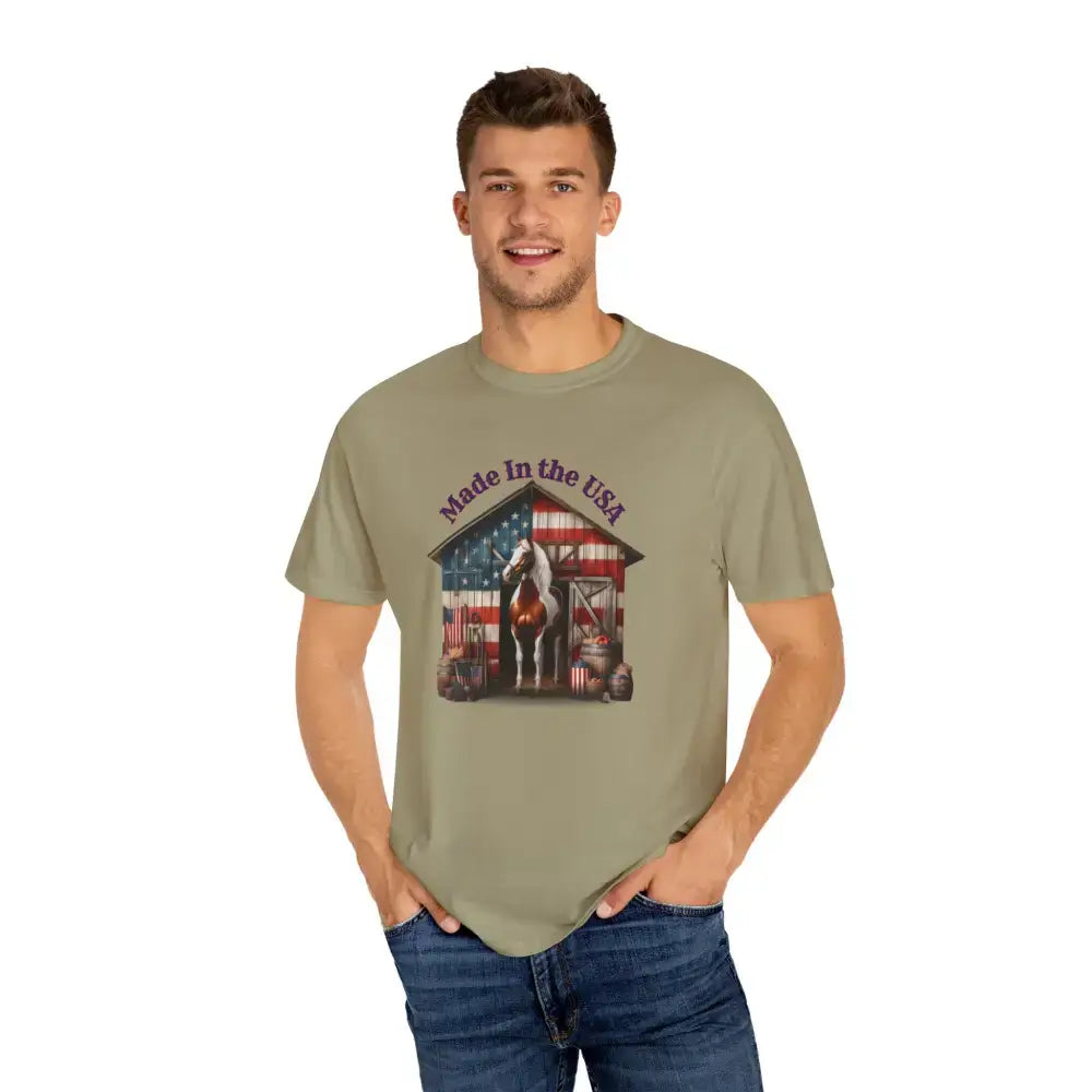 Horse Graphic T-Shirt, USA Patriotic Tee for Horse Lovers