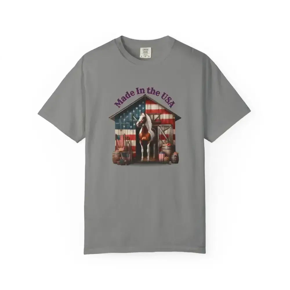 Horse Graphic T-Shirt, USA Patriotic Tee for Horse Lovers