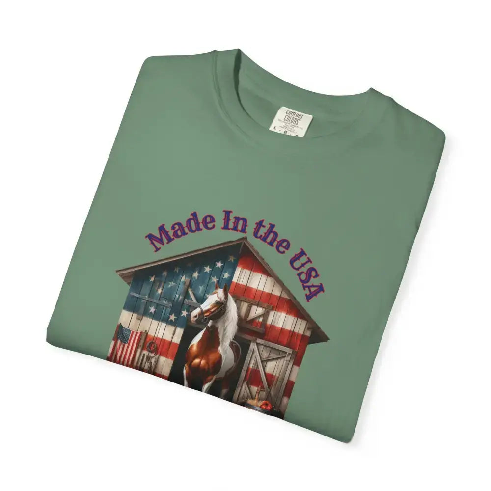 Horse Graphic T-Shirt, USA Patriotic Tee for Horse Lovers