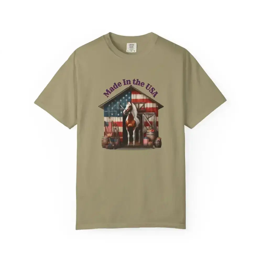 Horse Graphic T-Shirt, USA Patriotic Tee for Horse Lovers