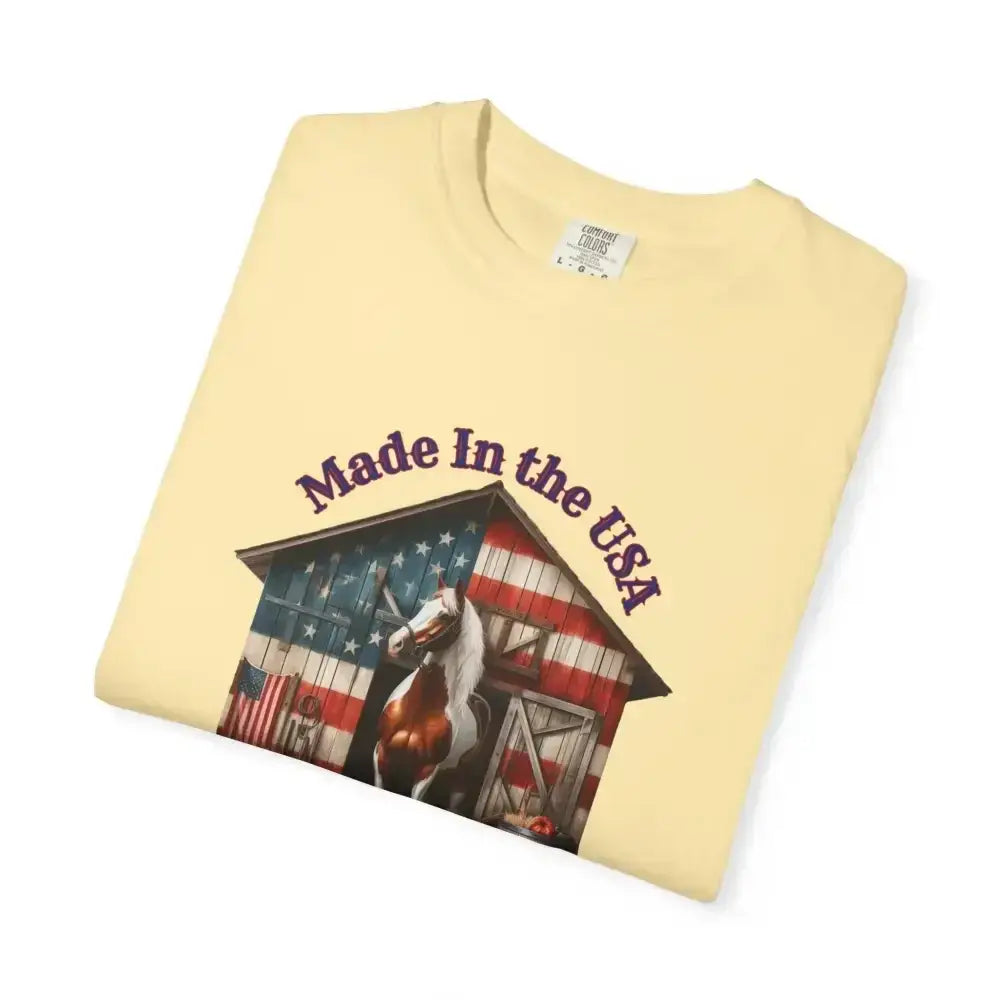Horse Graphic T-Shirt, USA Patriotic Tee for Horse Lovers