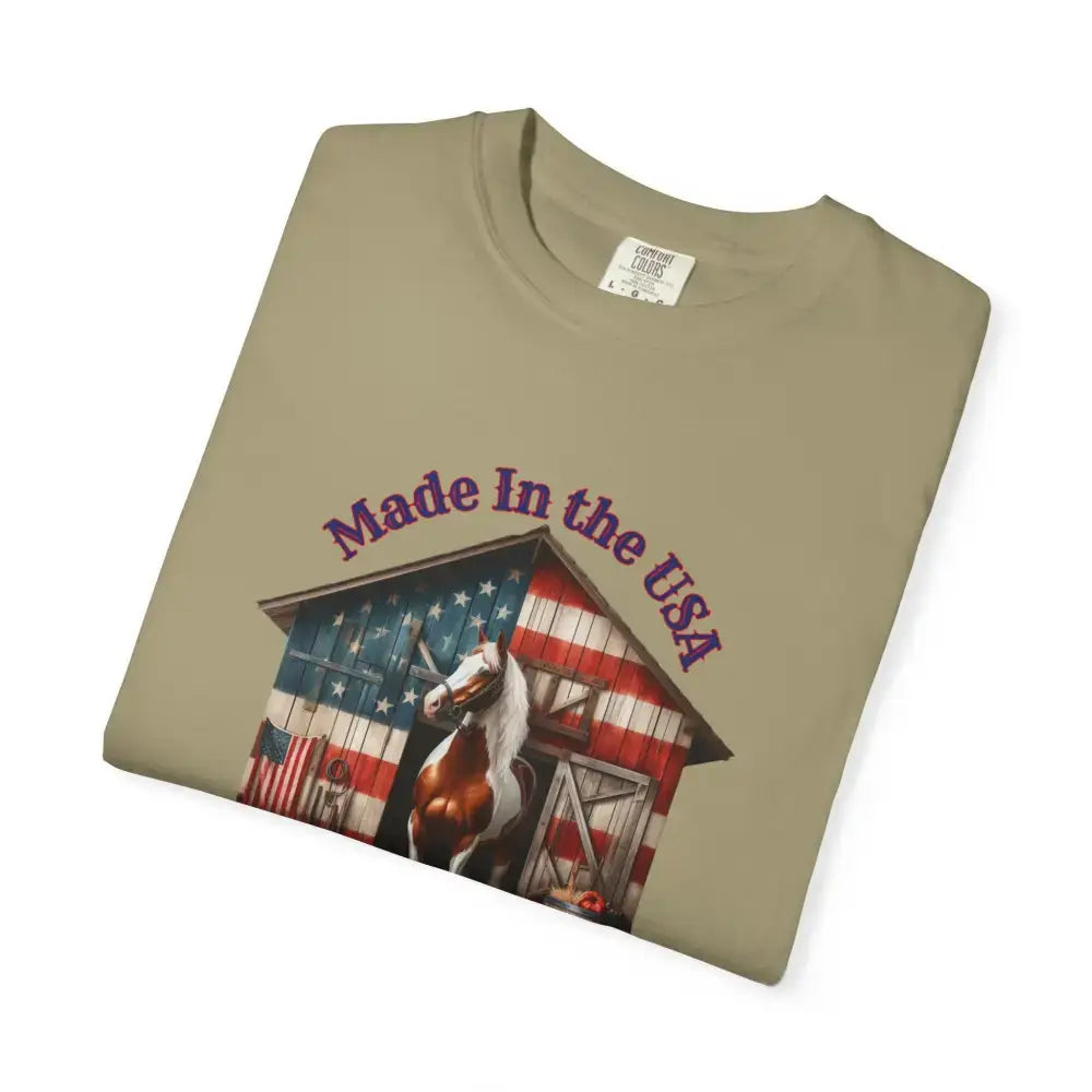 Horse Graphic T-Shirt, USA Patriotic Tee for Horse Lovers