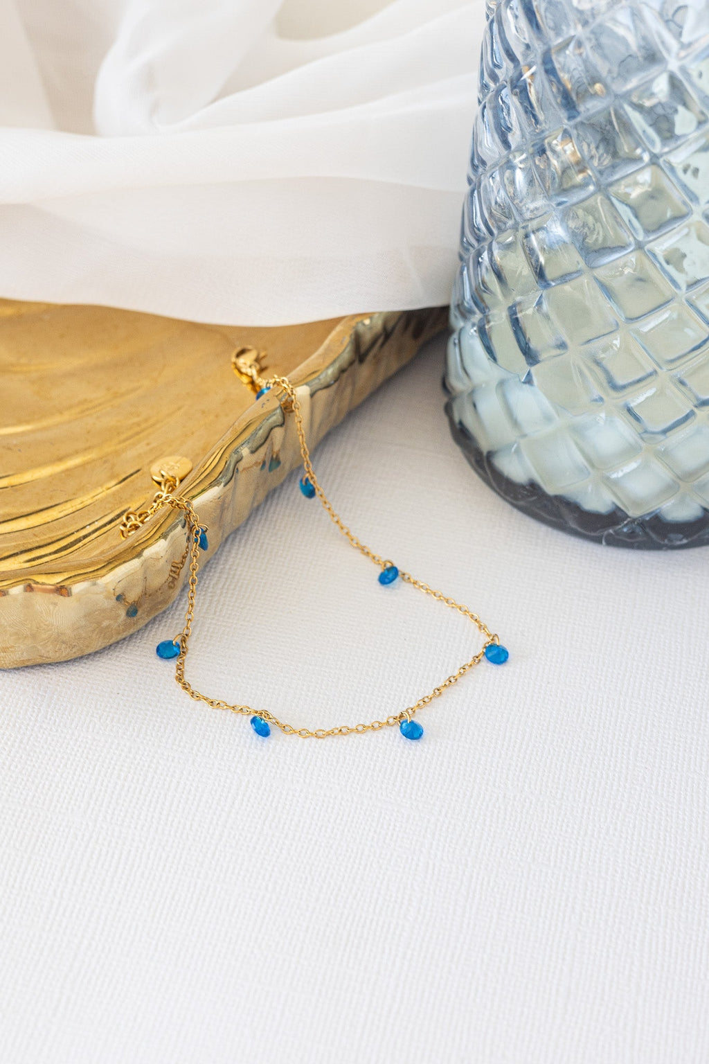 Madison Anklet in Blue - Quarter Circle AK Boutique