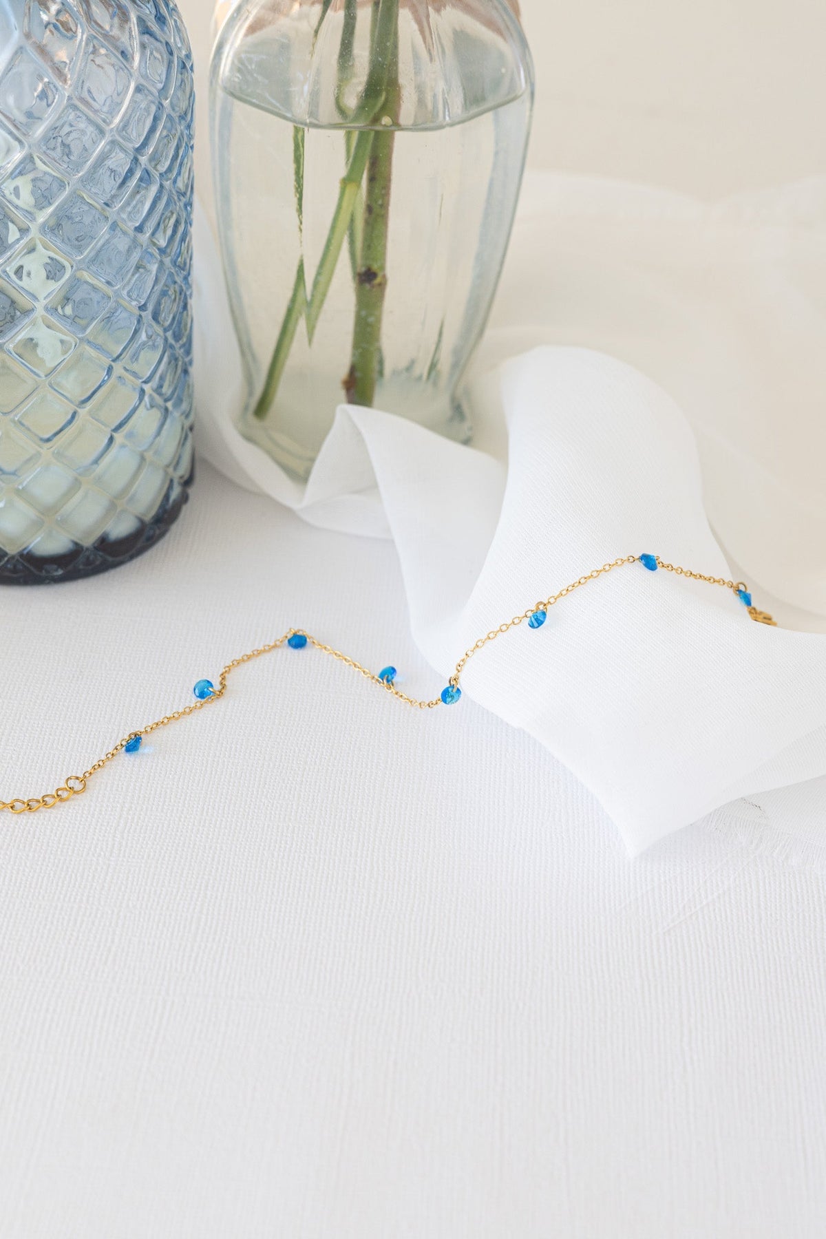 Madison Anklet in Blue - Quarter Circle AK Boutique