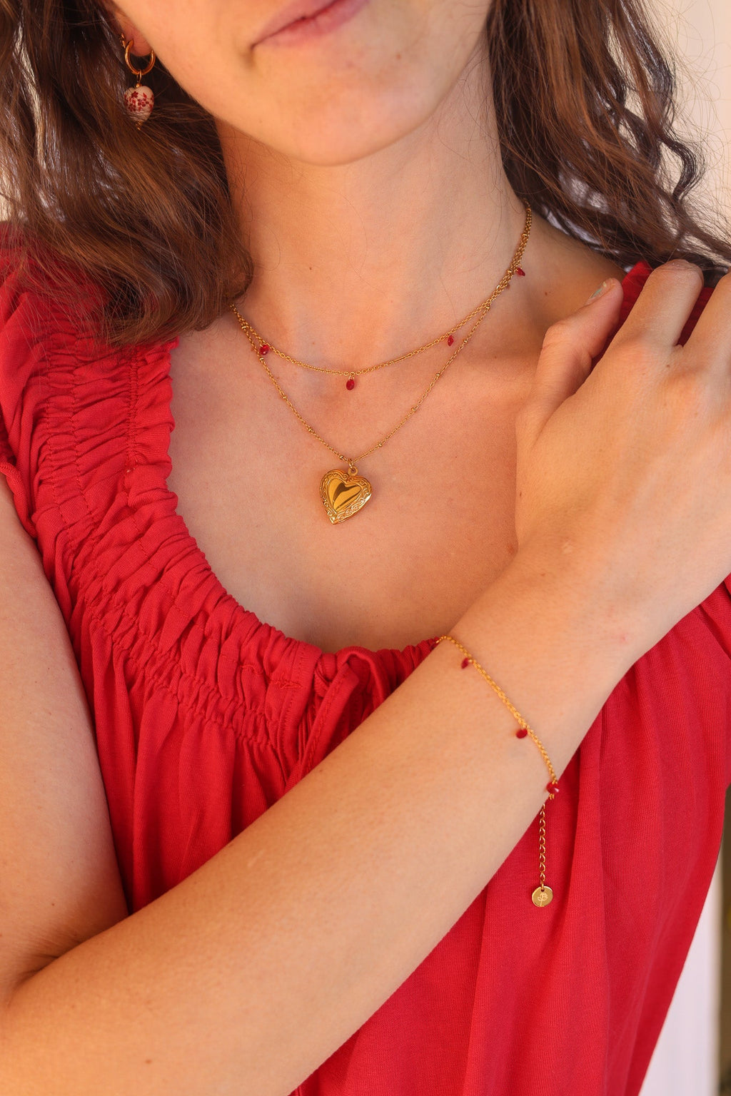 Madison Bracelet in Red - Quarter Circle AK Boutique