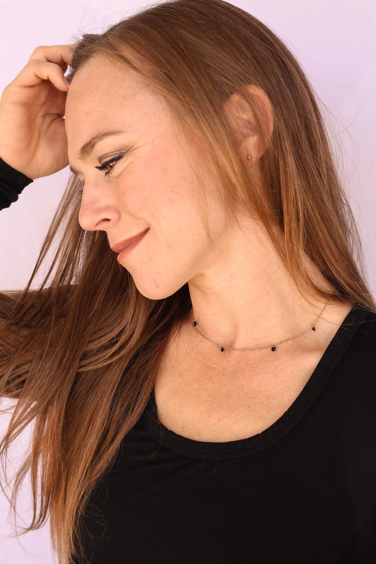 Madison Necklace in Black - Quarter Circle AK Boutique