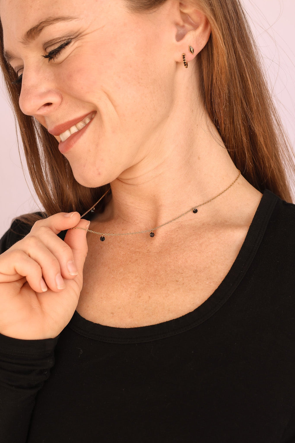 Madison Necklace in Black - Quarter Circle AK Boutique