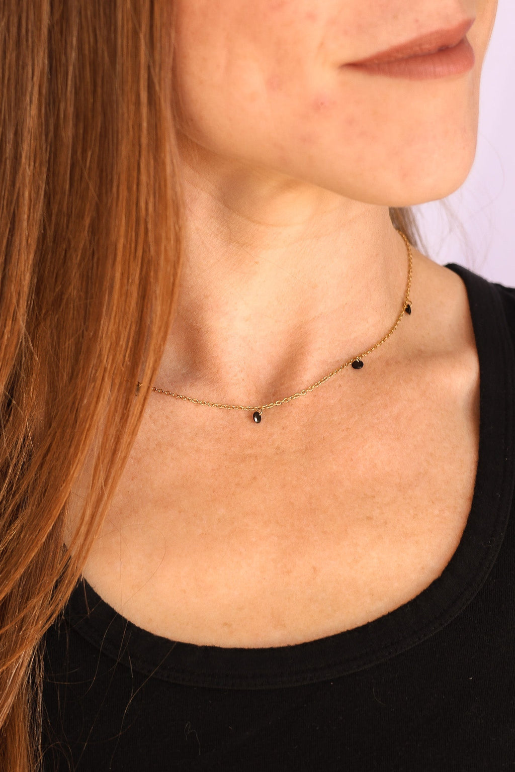 Madison Necklace in Black - Quarter Circle AK Boutique
