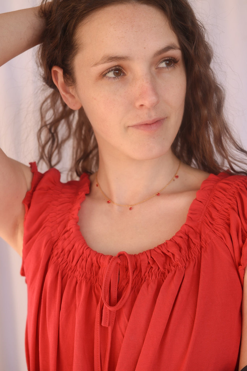 Madison Necklace in Red - Quarter Circle AK Boutique