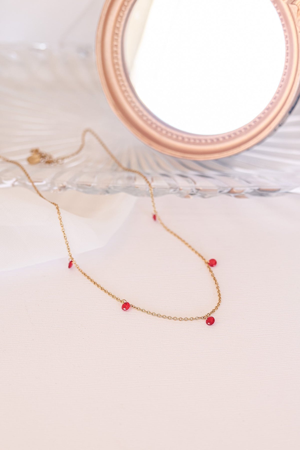 Madison Necklace in Red - Quarter Circle AK Boutique