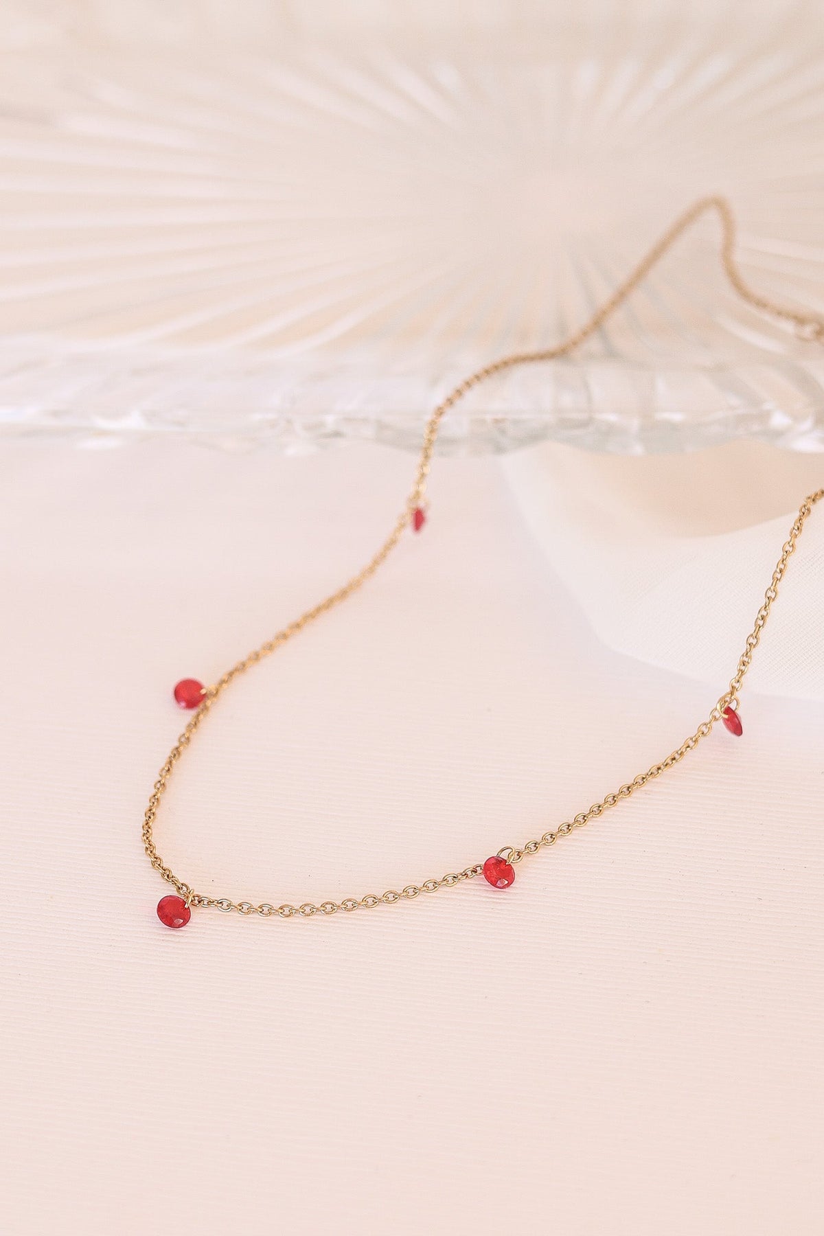 Madison Necklace in Red - Quarter Circle AK Boutique