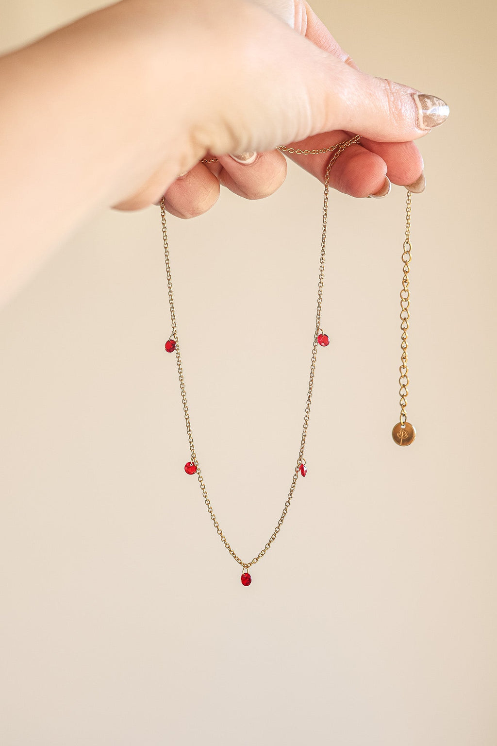 Madison Necklace in Red - Quarter Circle AK Boutique