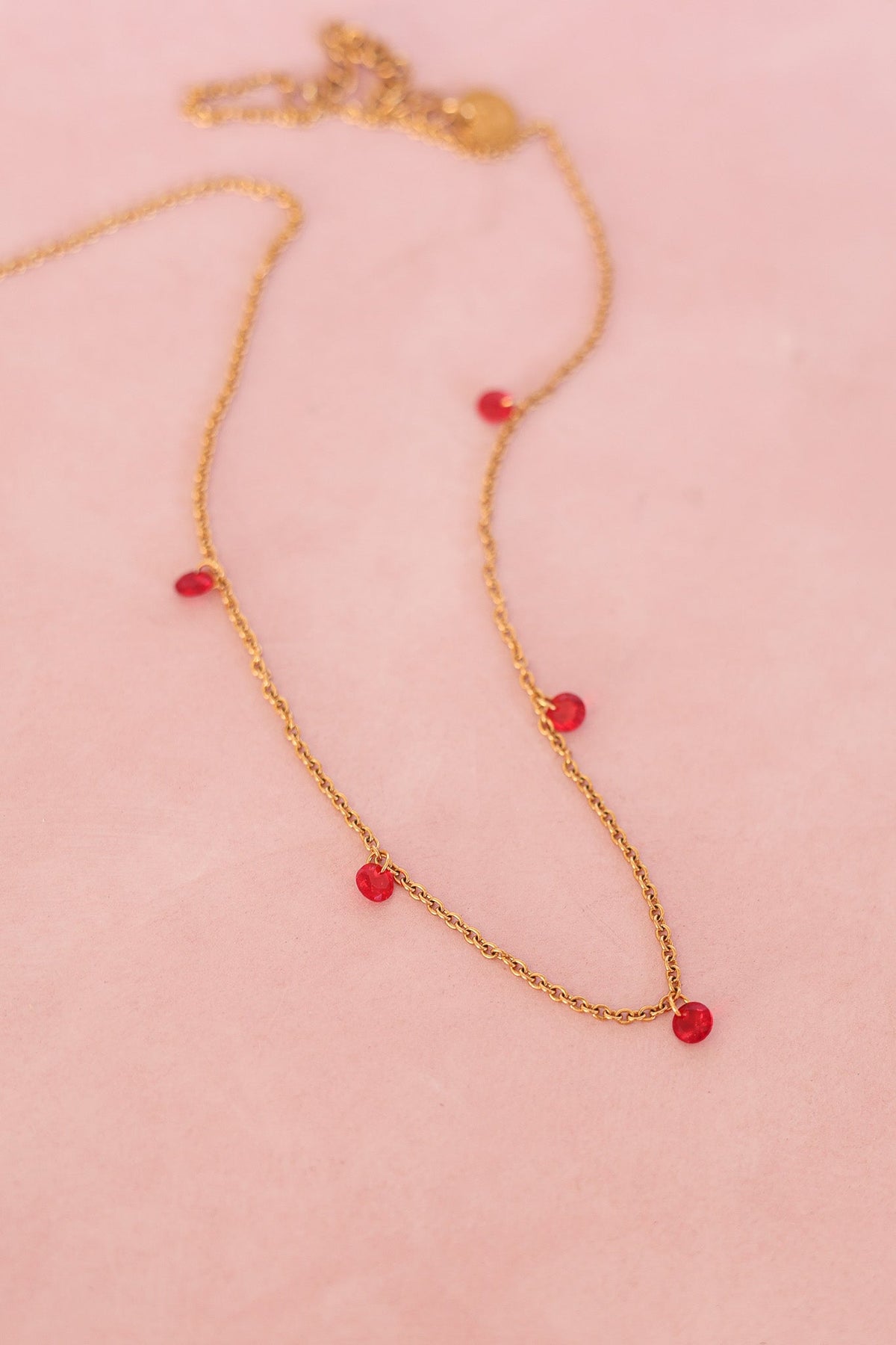 Madison Necklace in Red - Quarter Circle AK Boutique