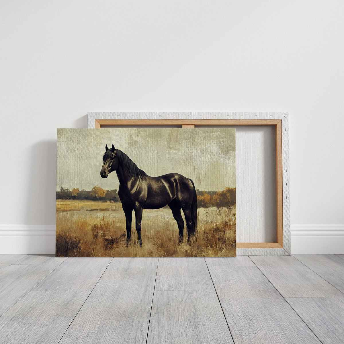 Majestic Black Stallion – Rustic Western Horse Wall Art Print - Quarter Circle AK Boutique