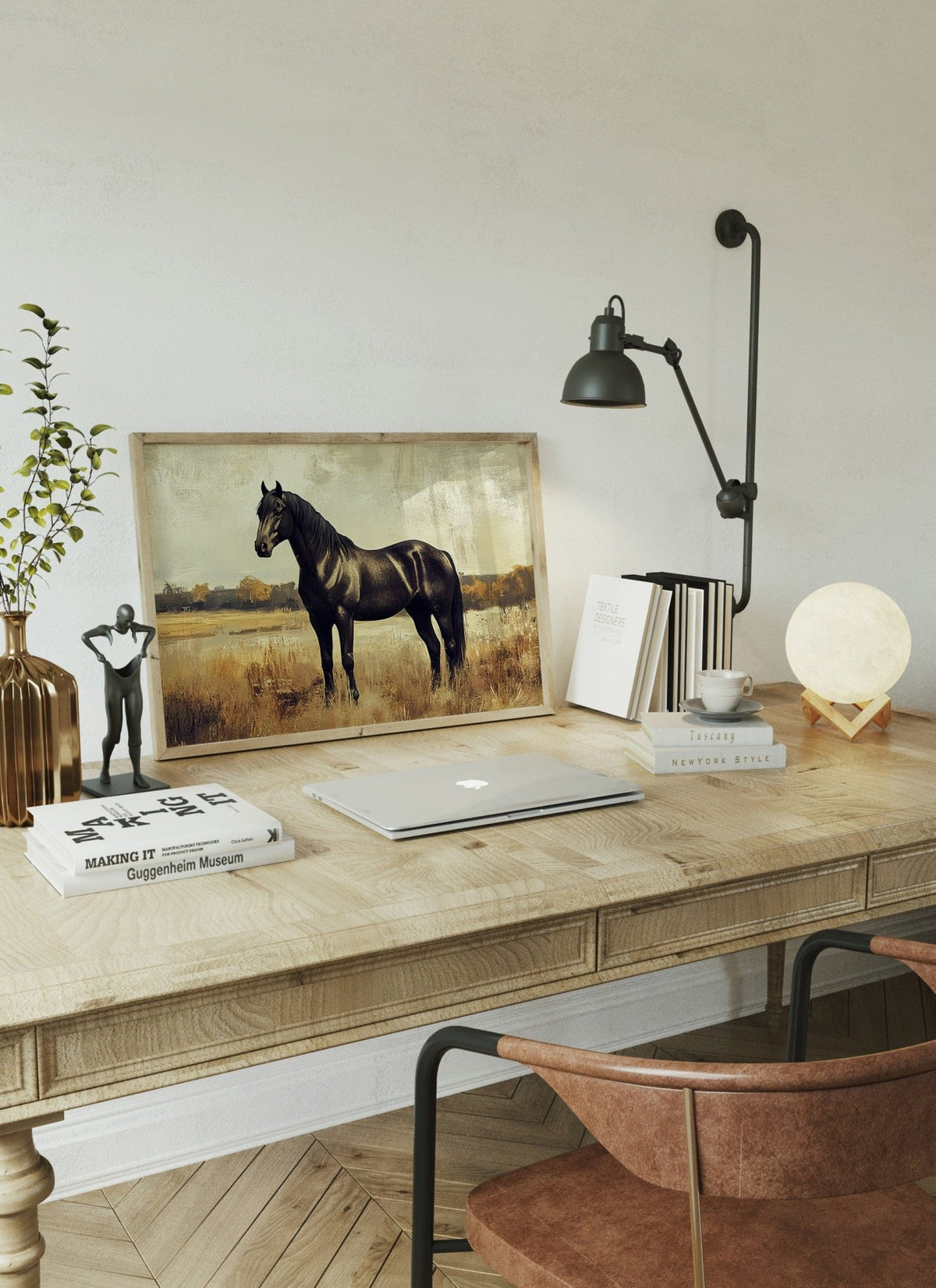 Majestic Black Stallion – Rustic Western Horse Wall Art Print - Quarter Circle AK Boutique