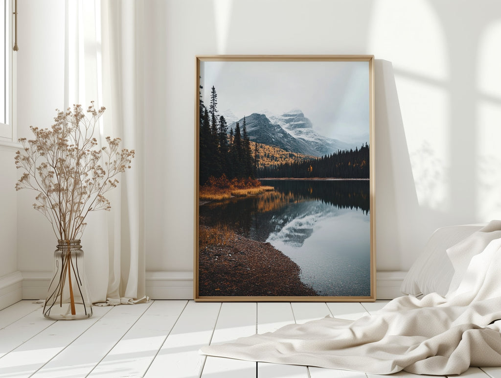 Majestic Mountain Reflection Art Print - Quarter Circle AK Boutique